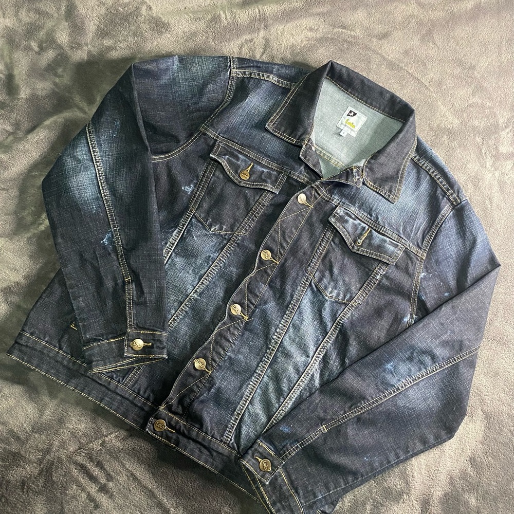 Stylish Denim Jacket with Gold Buttons